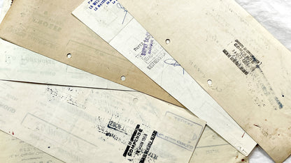 1950s - Lot of 6 Vintage French Bills of Exchange – Handwritten Commercial Documents with Stamps