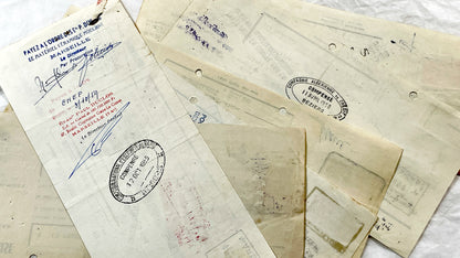 1950s - Lot of 6 Vintage French Bills of Exchange – Handwritten Commercial Documents with Stamps