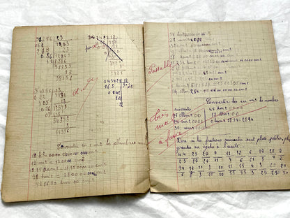 1920s - French School Notebook - Student Learning Document - Original French Education History - Handwritten Ephemera