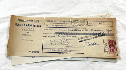 1950s - Lot of 6 Vintage French Bills of Exchange – Handwritten Commercial Documents with Stamps