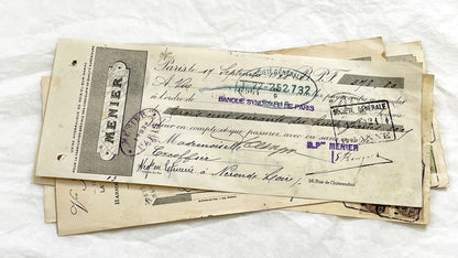 1920s - Lot of 6 Vintage French Bills of Exchange – Handwritten Commercial Documents with Stamps
