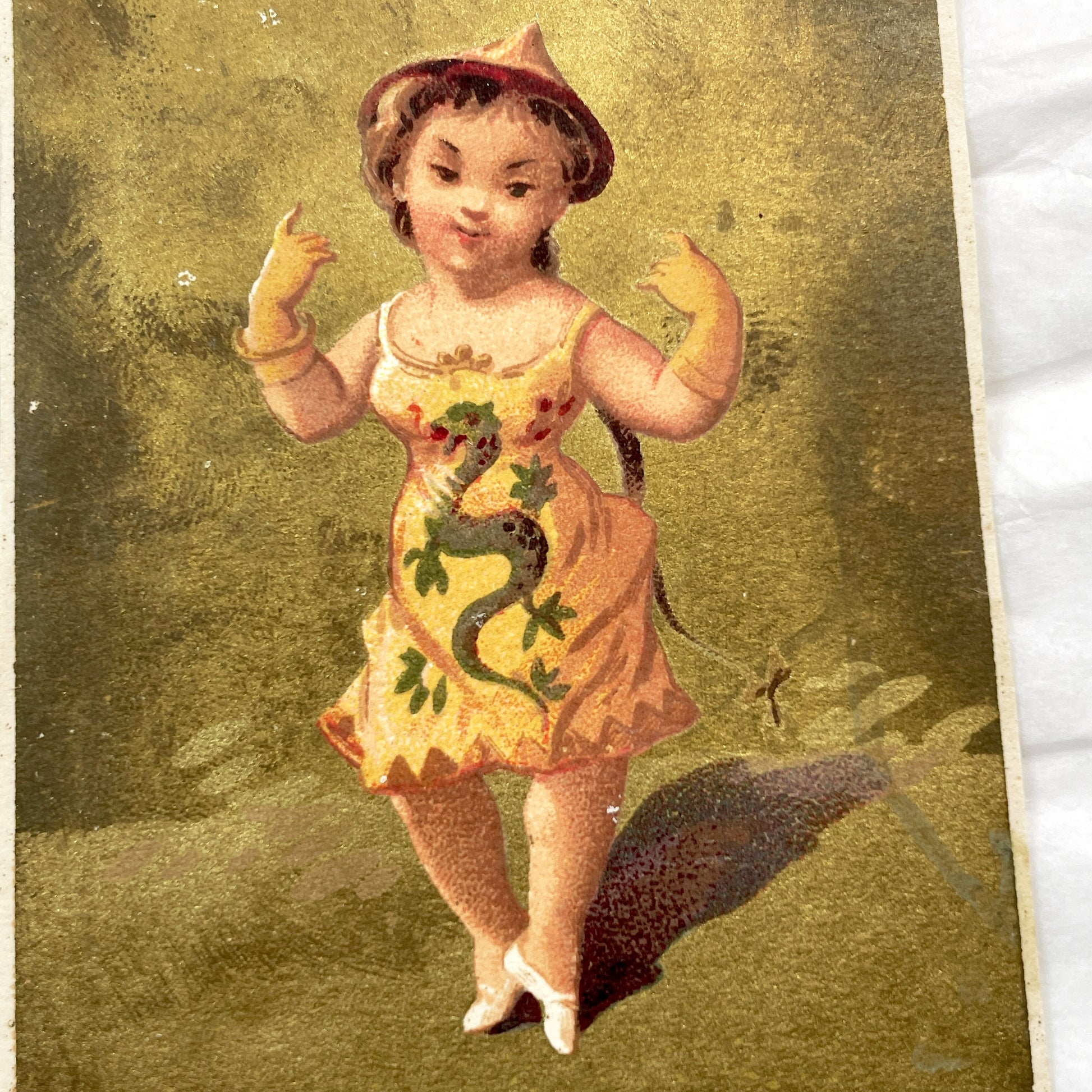 Late 19th - Set of Three Chocolatier Advertising Trade Cards - Antique French Chromolithographs - National Costume Children Set