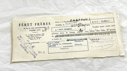 1940s - Lot of 6 Vintage French Bills of Exchange – Handwritten Commercial Documents with Stamps