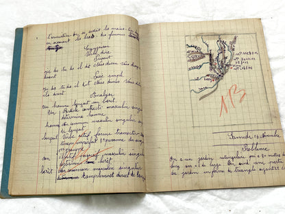 1920s - French School Notebook - Young Girl's Handwritten Lessons from 1925 France - Authentic Vintage Educational Ephemera