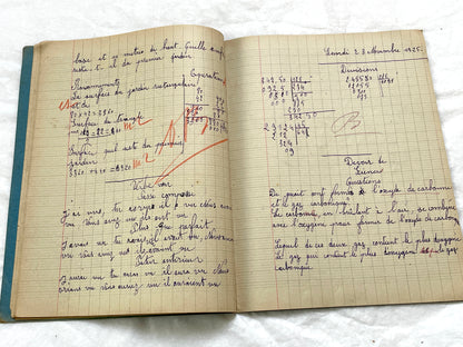 1920s - French School Notebook - Young Girl's Handwritten Lessons from 1925 France - Authentic Vintage Educational Ephemera
