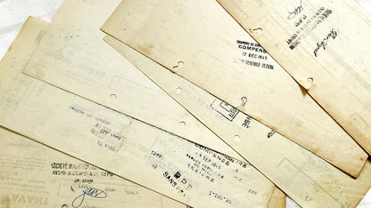 1940s - Lot of 6 Vintage French Bills of Exchange – Handwritten Commercial Documents with Stamps