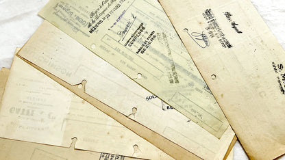 1940s - Lot of 6 Vintage French Bills of Exchange – Handwritten Commercial Documents with Stamps