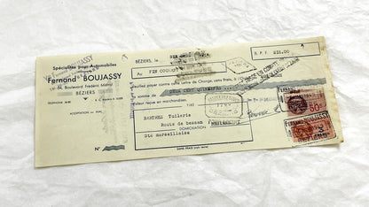 1940s - Lot of 6 Vintage French Bills of Exchange – Handwritten Commercial Documents with Stamps