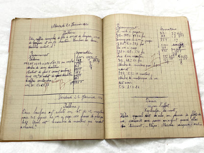 1920s - French Schoolgirl's Antique Class Notebook - Handwritten Lessons & Maps - Vintage Educational Ephemera Manuscript Journal