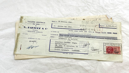 1650s - Lot of 6 Vintage French Bills of Exchange – Handwritten Commercial Documents with Stamps