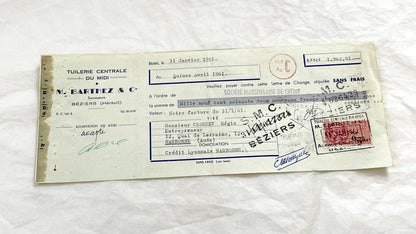 1650s - Lot of 6 Vintage French Bills of Exchange – Handwritten Commercial Documents with Stamps