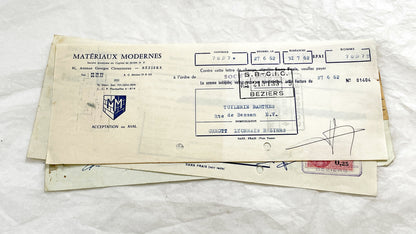 1650s - Lot of 6 Vintage French Bills of Exchange – Handwritten Commercial Documents with Stamps