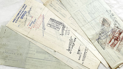 1650s - Lot of 6 Vintage French Bills of Exchange – Handwritten Commercial Documents with Stamps