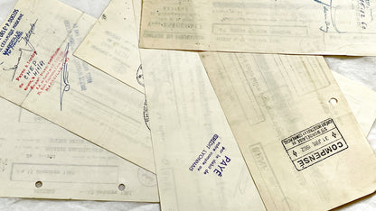 1650s - Lot of 6 Vintage French Bills of Exchange – Handwritten Commercial Documents with Stamps