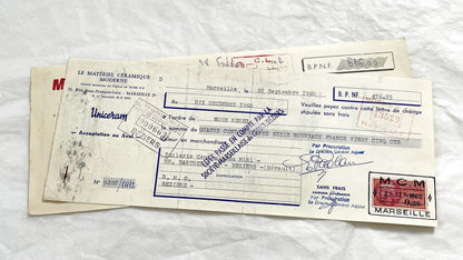 1650s - Lot of 6 Vintage French Bills of Exchange – Handwritten Commercial Documents with Stamps