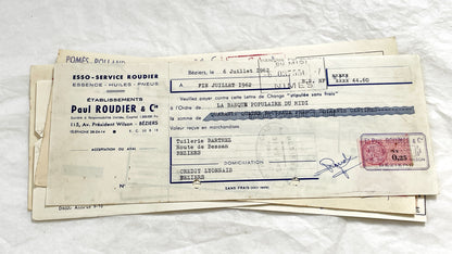 1650s - Lot of 6 Vintage French Bills of Exchange – Handwritten Commercial Documents with Stamps
