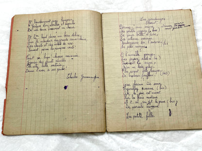 1920s - French School Notebook - Young Girl's Poetry & Songs Copybook - Dated 1926 French Lessons