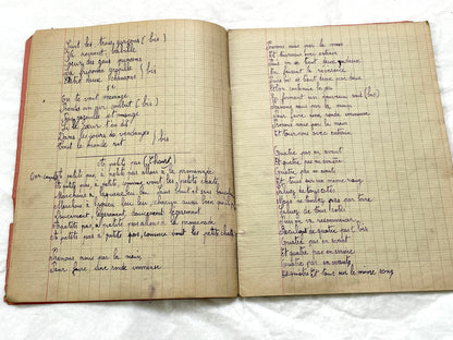 1920s - French School Notebook - Young Girl's Poetry & Songs Copybook - Dated 1926 French Lessons