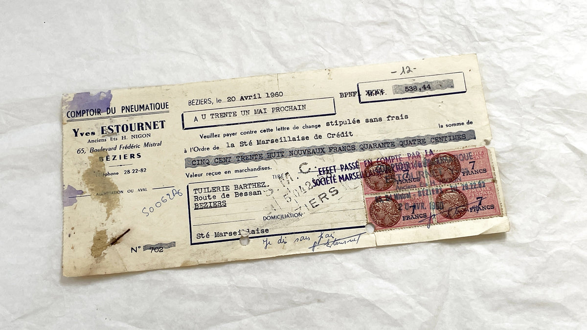 1650s - Lot of 6 Vintage French Bills of Exchange – Handwritten Commercial Documents with Stamps