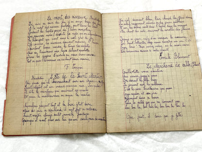 1920s - French School Notebook - Young Girl's Poetry & Songs Copybook - Dated 1926 French Lessons