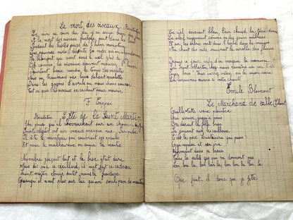 1920s - French School Notebook - Young Girl's Poetry & Songs Copybook - Dated 1926 French Lessons