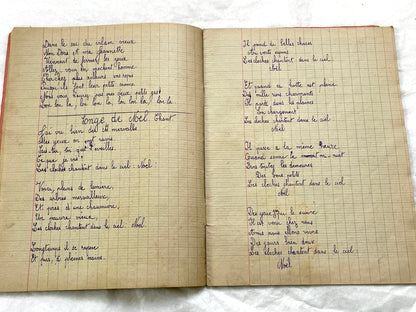 1920s - French School Notebook - Young Girl's Poetry & Songs Copybook - Dated 1926 French Lessons