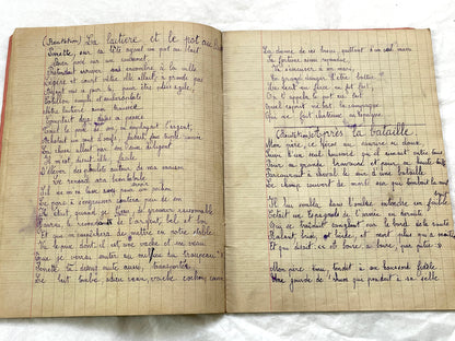 1920s - French School Notebook - Young Girl's Poetry & Songs Copybook - Dated 1926 French Lessons