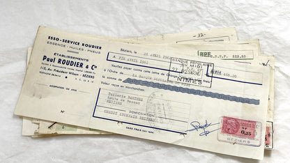 1650s - Lot of 6 Vintage French Bills of Exchange – Handwritten Commercial Documents with Stamps