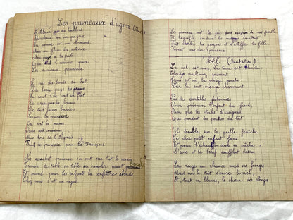 1920s - French School Notebook - Young Girl's Poetry & Songs Copybook - Dated 1926 French Lessons