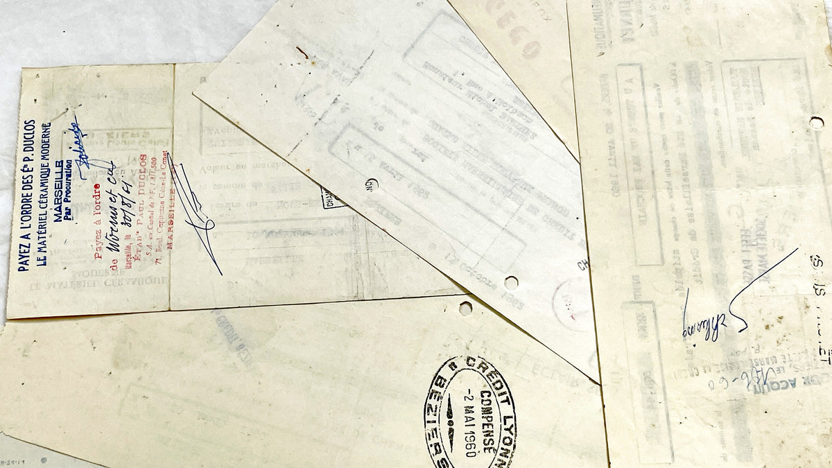 1650s - Lot of 6 Vintage French Bills of Exchange – Handwritten Commercial Documents with Stamps