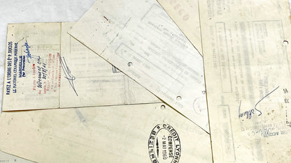 1650s - Lot of 6 Vintage French Bills of Exchange – Handwritten Commercial Documents with Stamps
