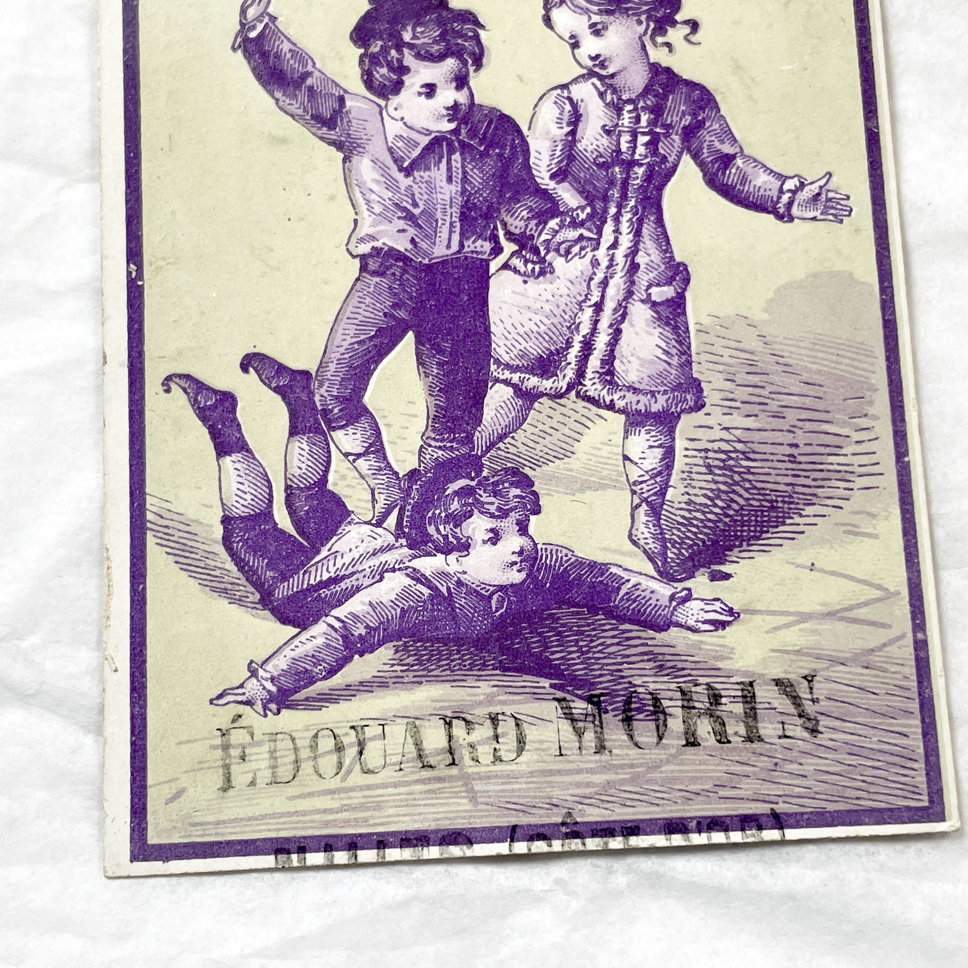 Late 19th - Antique French Chromo Card - Nuits Epicerie Centrale - Édouard Morin Grocery Store Advertisement - Vintage Ephemera