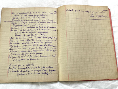 1920s - French School Notebook - Young Girl's Poetry & Songs Copybook - Dated 1926 French Lessons