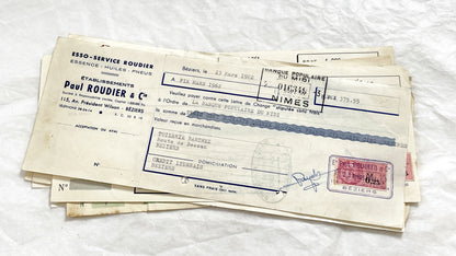 1650s - Lot of 6 Vintage French Bills of Exchange – Handwritten Commercial Documents with Stamps