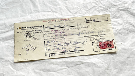 1650s - Lot of 6 Vintage French Bills of Exchange – Handwritten Commercial Documents with Stamps