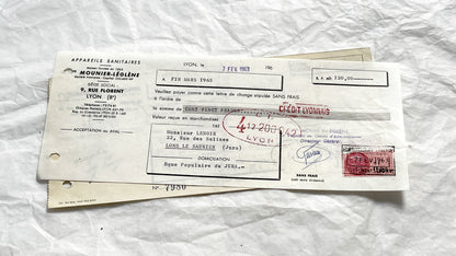 1650s - Lot of 6 Vintage French Bills of Exchange – Handwritten Commercial Documents with Stamps