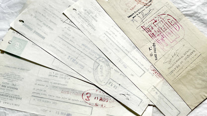 1650s - Lot of 6 Vintage French Bills of Exchange – Handwritten Commercial Documents with Stamps