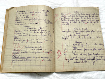 1920s - French School Notebook - Student's Cahier de Classe - Young Girl's Lessons - All Pages Photographed