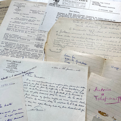 1950s - Vintage Ephemera Lot – French Letters, Invoices & Legal Documents from Notary Archive