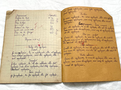 1920s - French School Notebook - Student's Cahier de Classe - Young Girl's Lessons - All Pages Photographed