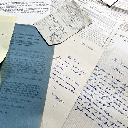 1950s - Vintage Ephemera Lot – French Letters, Invoices & Legal Documents from Notary Archive
