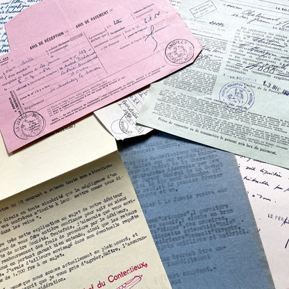 1950s - Vintage Ephemera Lot – French Letters, Invoices & Legal Documents from Notary Archive