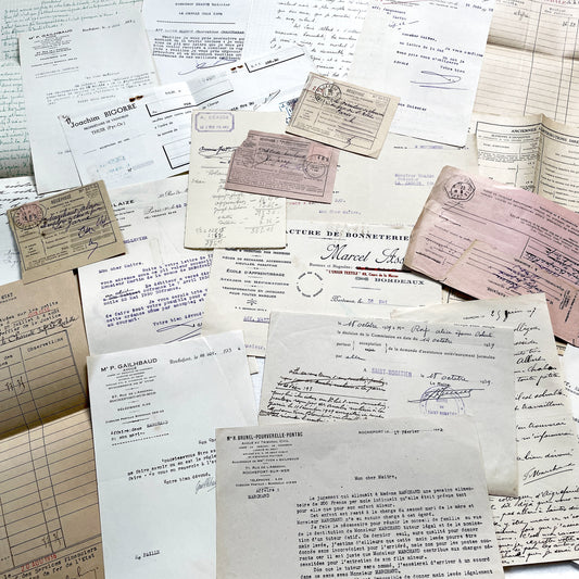 1930s - Vintage Ephemera Lot – French Letters, Invoices & Legal Documents from Notary Archive