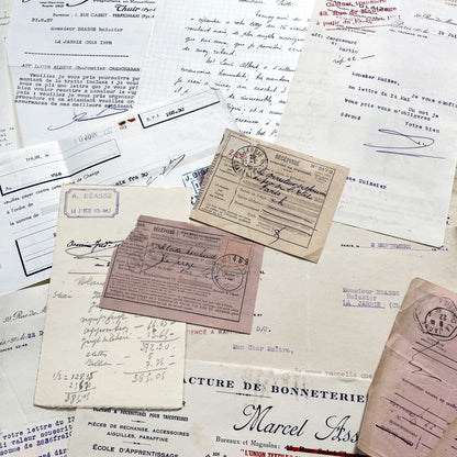 1930s - Vintage Ephemera Lot – French Letters, Invoices & Legal Documents from Notary Archive