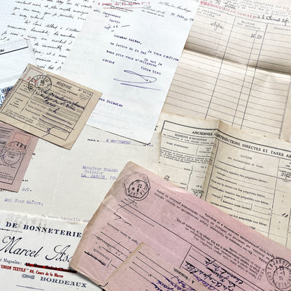 1930s - Vintage Ephemera Lot – French Letters, Invoices & Legal Documents from Notary Archive