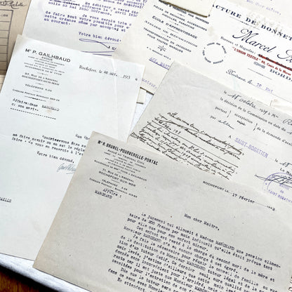 1930s - Vintage Ephemera Lot – French Letters, Invoices & Legal Documents from Notary Archive