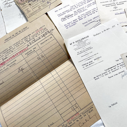 1930s - Vintage Ephemera Lot – French Letters, Invoices & Legal Documents from Notary Archive