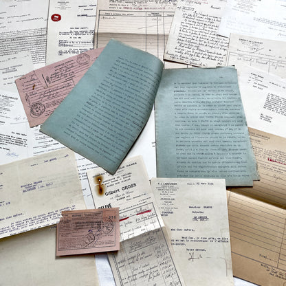 1930s - Vintage Ephemera Lot – French Letters, Invoices & Legal Documents from Notary Archive