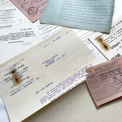 1930s - Vintage Ephemera Lot – French Letters, Invoices & Legal Documents from Notary Archive
