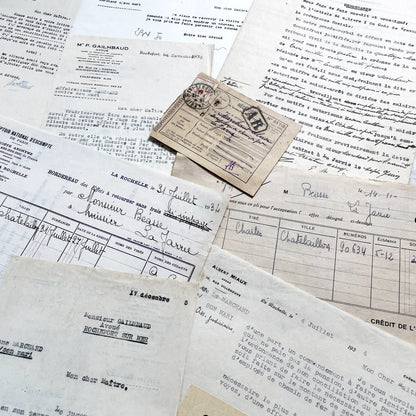 1930s - Vintage Ephemera Lot – French Letters, Invoices & Legal Documents from Notary Archive
